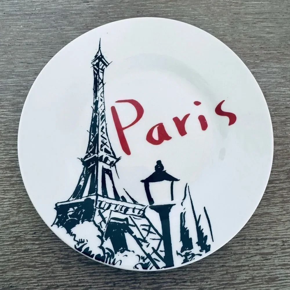 Paris Eiffel Tower Graphic Ceramic Tray Plate